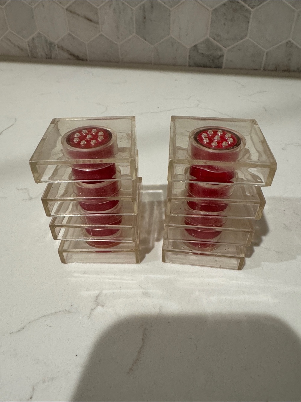Vintage Salt and pepper shakers mid century modern plastic